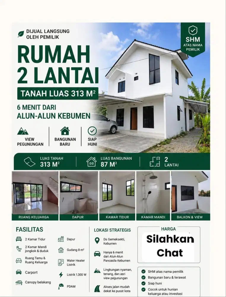 Dijual Rumah Pribadi 2 Lantai LB 87m2 LT 313 M2
