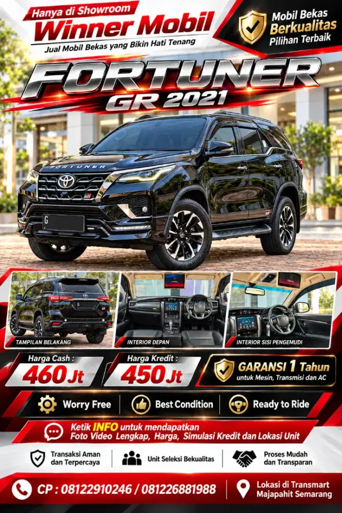 Garansi 1 Th, 2021 Fortuner GR, Nol Spet, KM 56rb, Istimewa