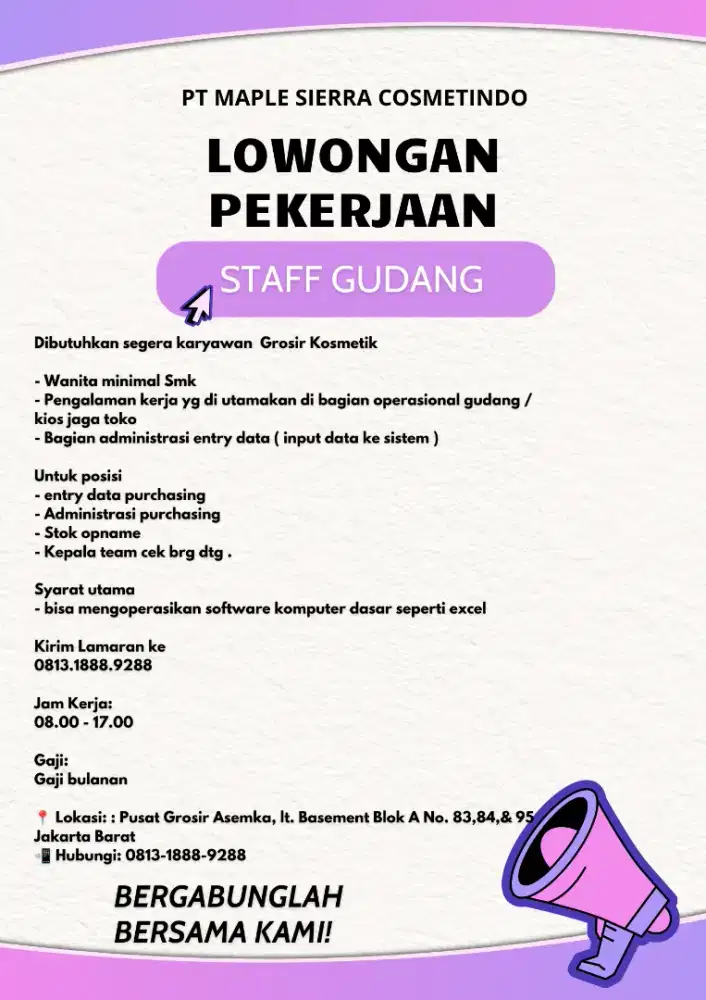 Dibutuhkan segera
