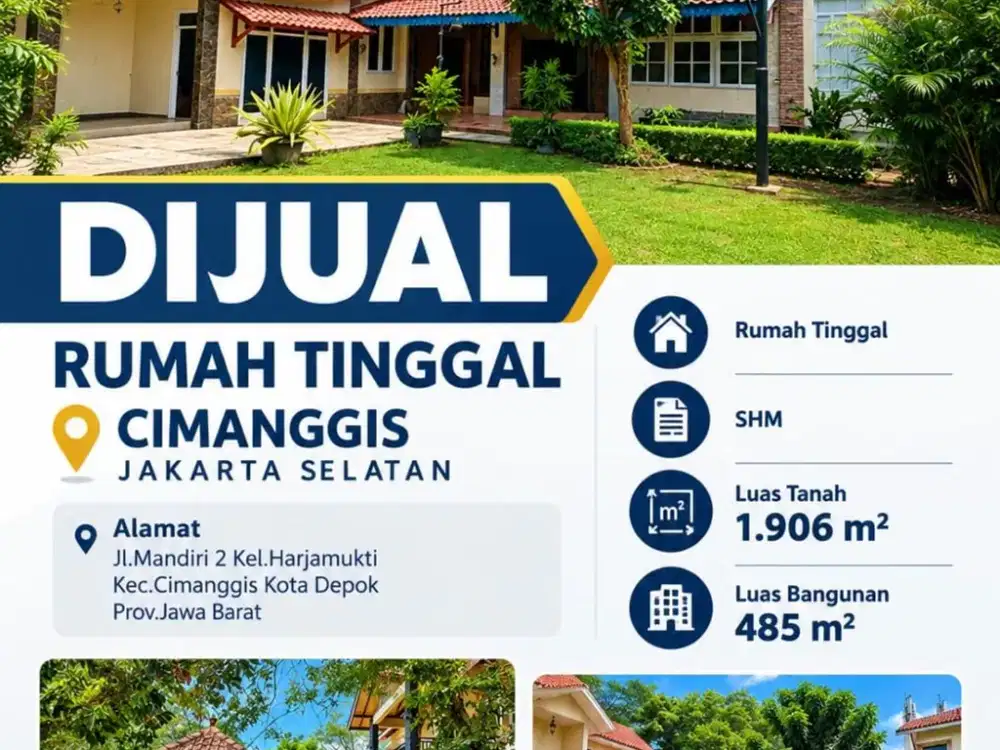 DIJUAL RUMAH TINGGAL CIMANGGIS JAKARTA SELATAN