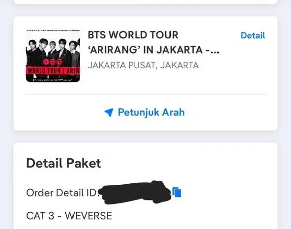 Tiket bts category 3