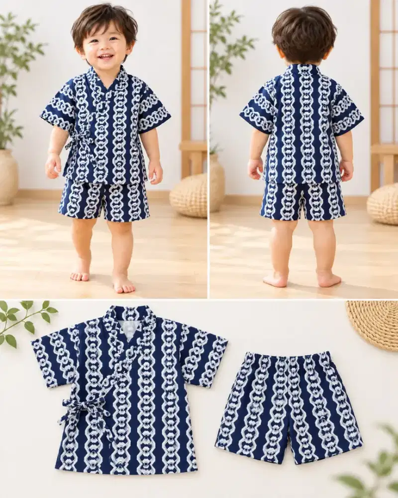 Jinbei Baby  yang ukuran 80cm, Kimono, 
100% Cotton( Katun ) 