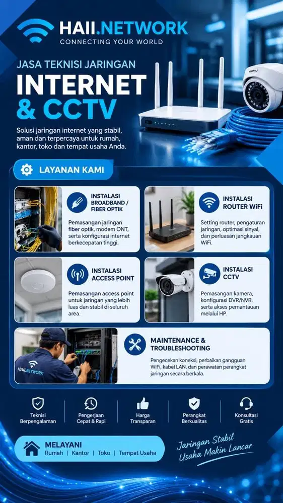 JASA TEKNISI NETWORK INTERNET • WIFI • CCTV