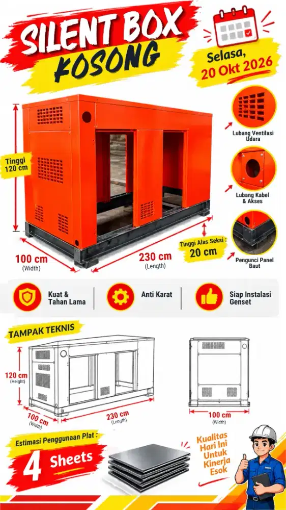 Custom Pembuatan Silent Box untuk  Genset