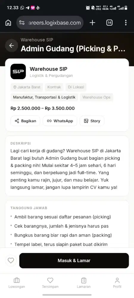 Admin Gudang Warehouse