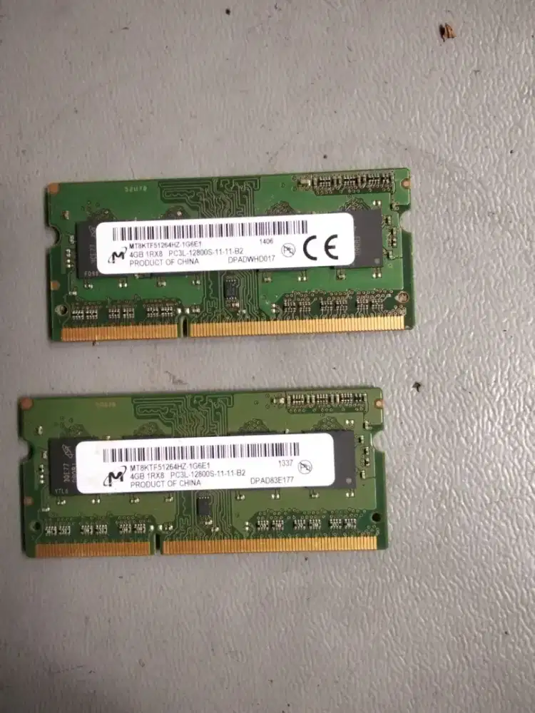 RAM LAPTOP DDR3 PC 12800S 4gb X 2 total 8gb