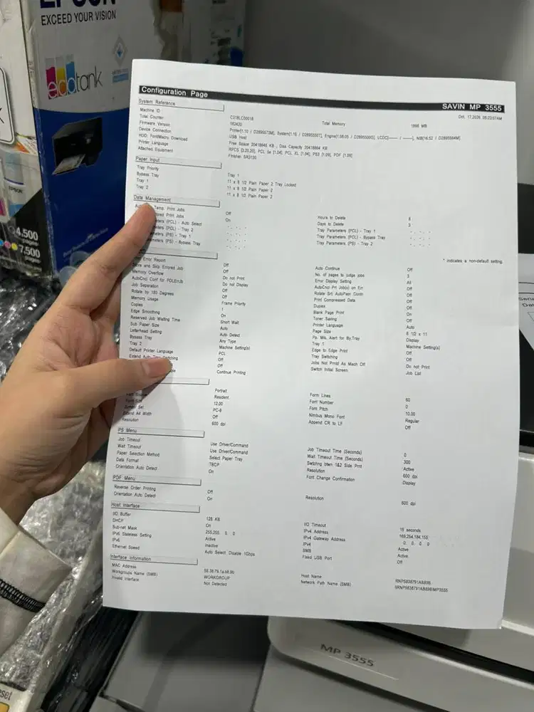 Mesin fotocopy A3 hitam-putih ricoh MP3555 Rekondisi siap pakai