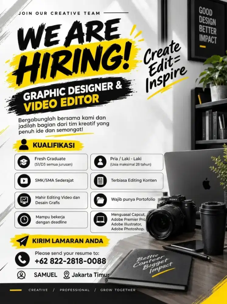 Loker Desain Grafis & Video Editor
