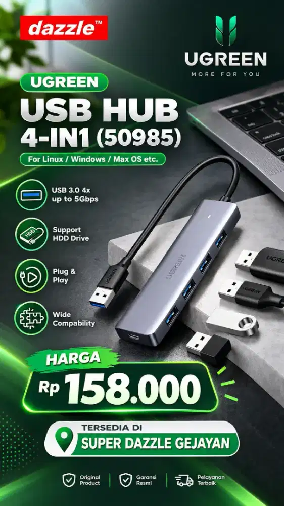 UGREEN USB HUB 4-IN-1 (50985)