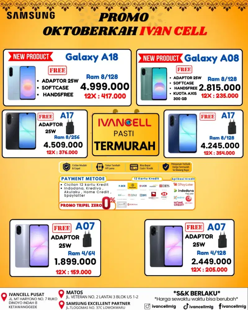 SASMUNG A18 8/128 NEW GARANSI RESMI