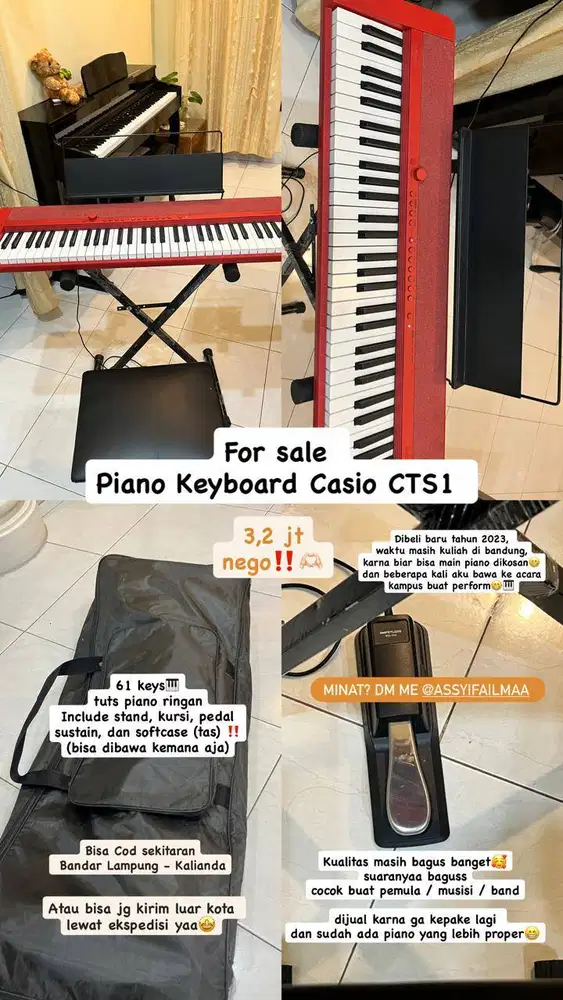 Piano Digital (Keyboard) Casio CTS1 - 61 Keys