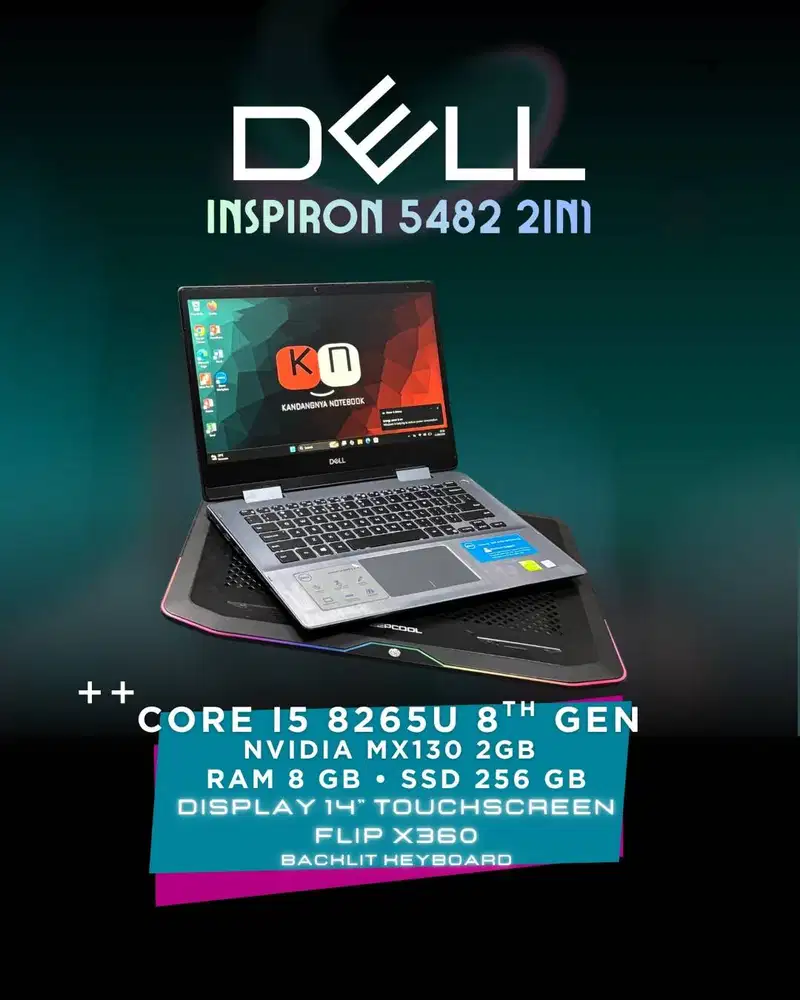 Dell Inspiron 5482 2in1 Core i5 8265U RAM 8GB 256GB NVIDIA MX130 2GB