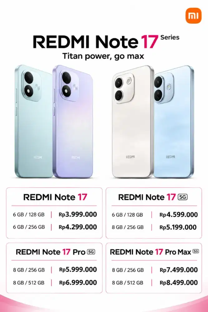 REDMI NOTE 17 SERIES ,GARANSI 24 BULAN
