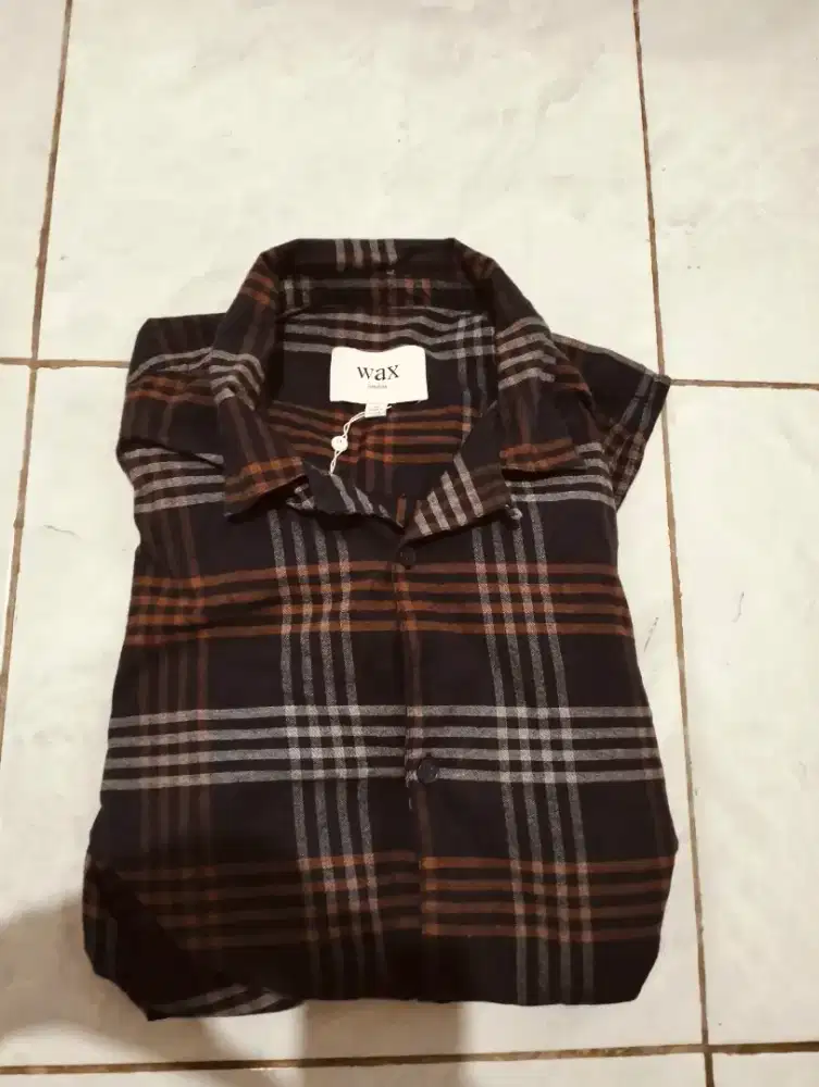 Jual kemeja wax London kasual SZ XL bahan katun