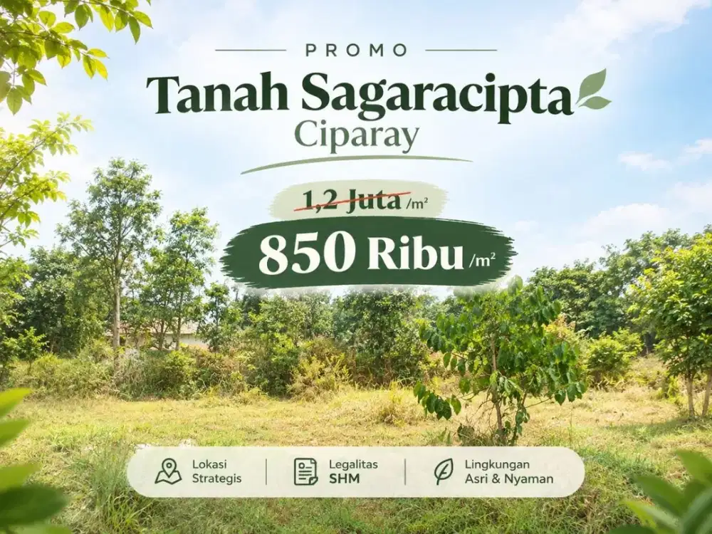 Tanah Kavling Dekat Alun-Aluln Ciparay, 850 Ribu Per Meter