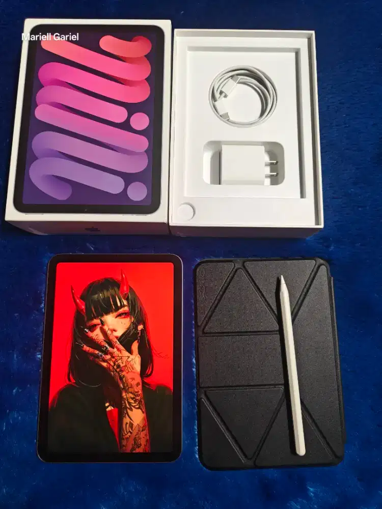 iPad Mini 6 wifi 64gb Purple + Pen dan Case Fullset original Apple