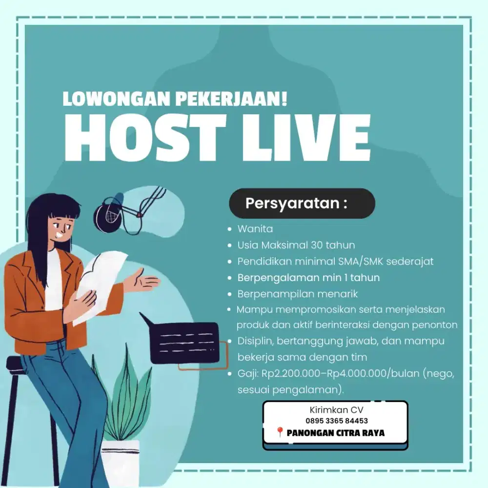 LOWONGAN PEKERJAAN HOST LIVE