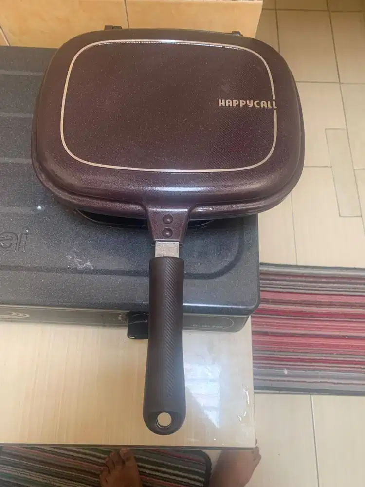 HAPPYCALL TITANIUM DOUBLE PAN JUMBO 30 CM GRILL PAN ANTI LENGKET