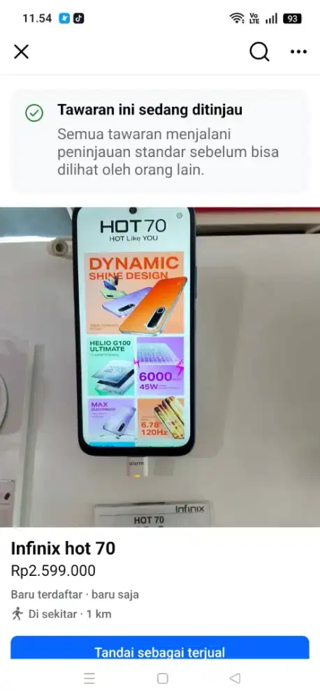 Infinix hot 70 4/128