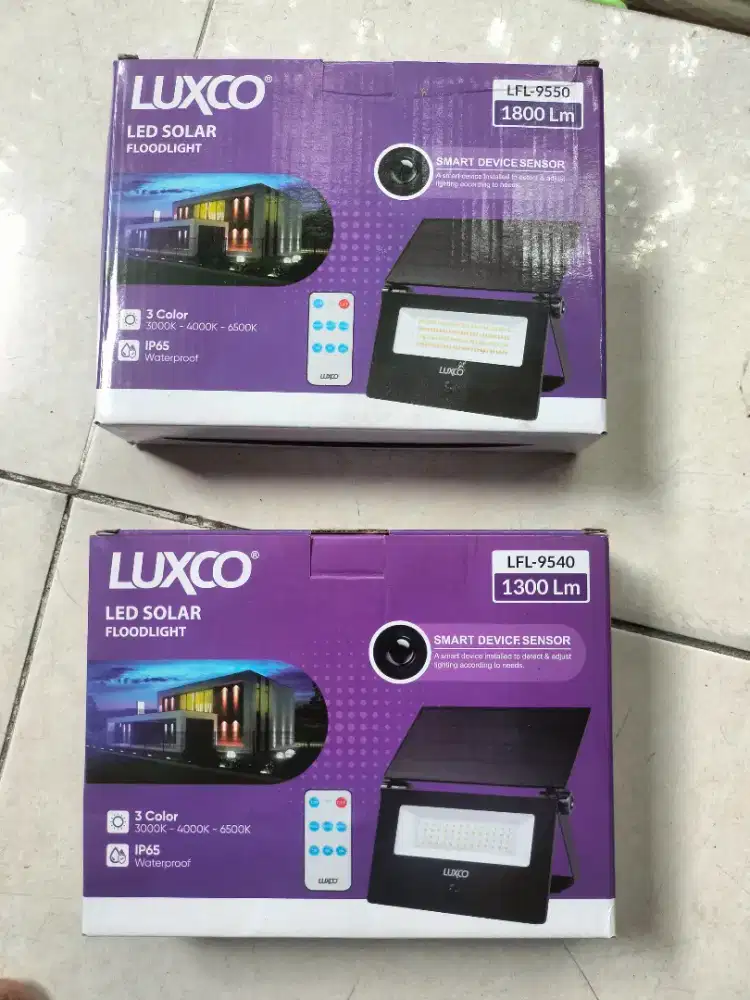 Jual 2 pcs lampu sorot LED tenaga Surya 15w Luxco LFL-9540