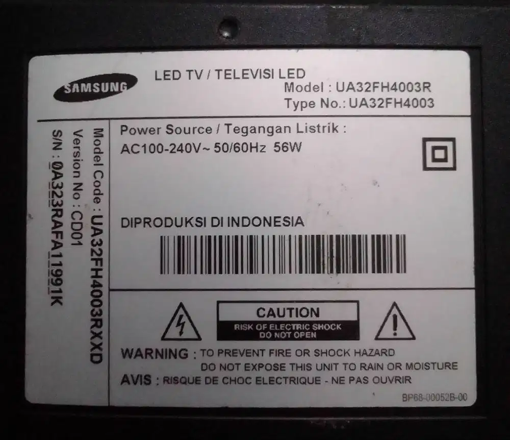 Jual Motherboard+Psu tv Samsung LED 32inc