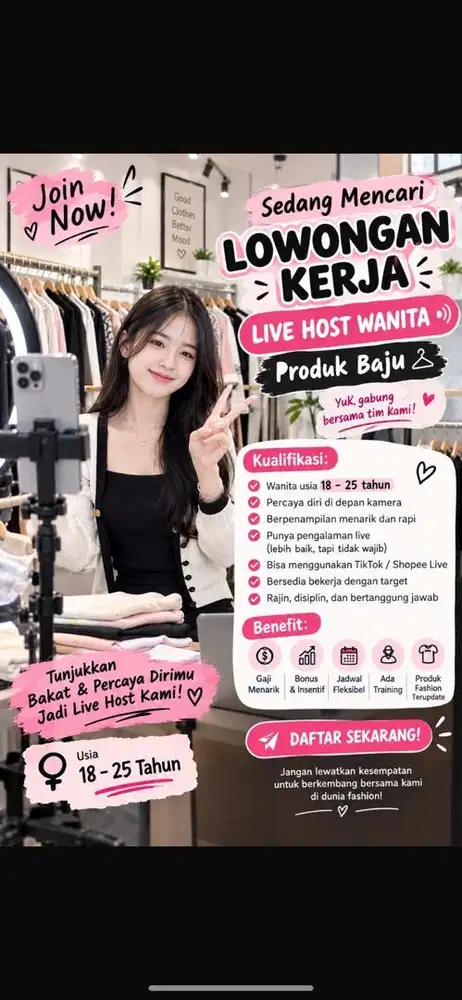 Host live penjualan baju