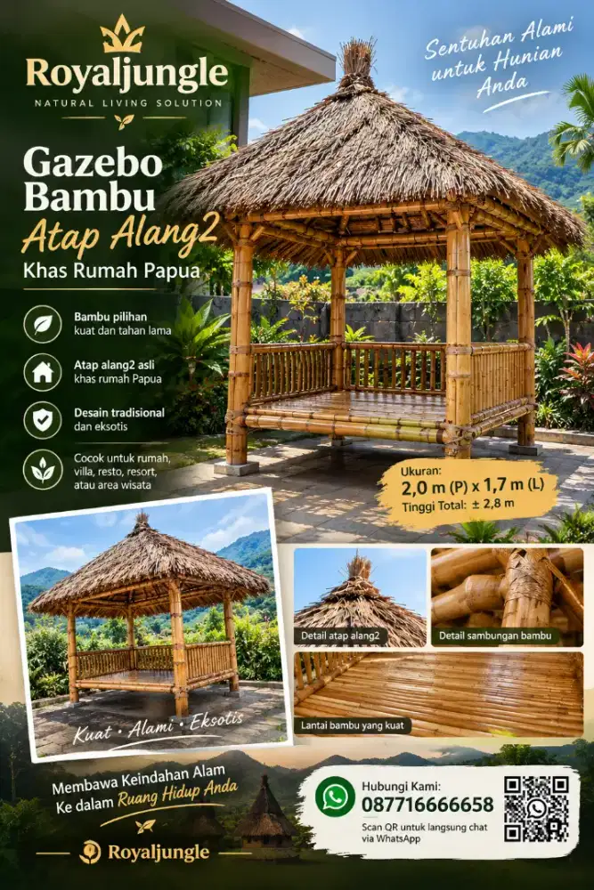 Gazebo Bambu Kokoh Primitif Nyentrik
