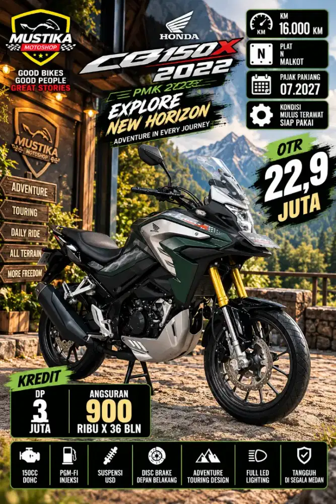 Honda CB 150 X 2022 PMK 23. KM 16b. DANNY Mustika Sulfat