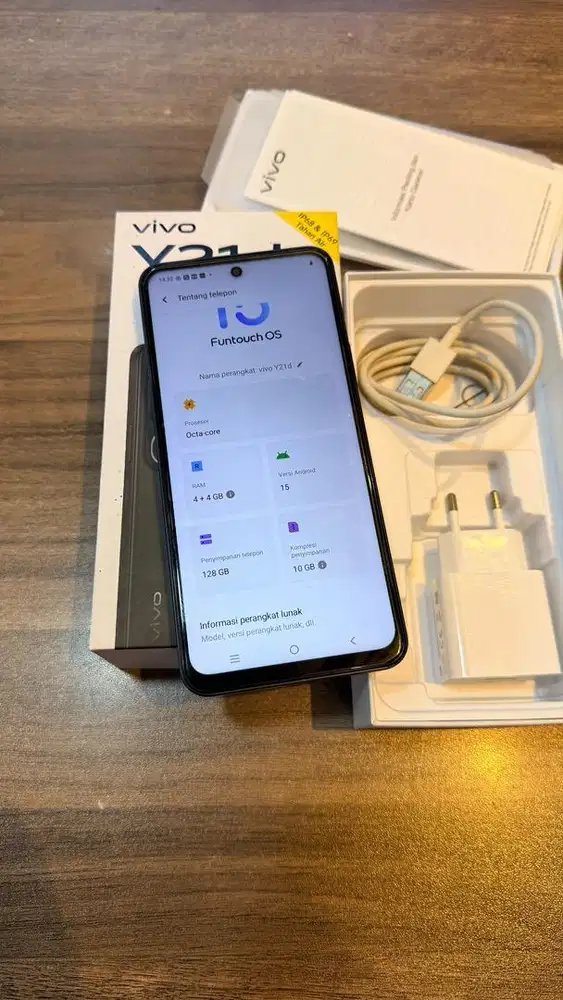 Vivo Y21D black 4/128gb normal lengkap garansi resmi