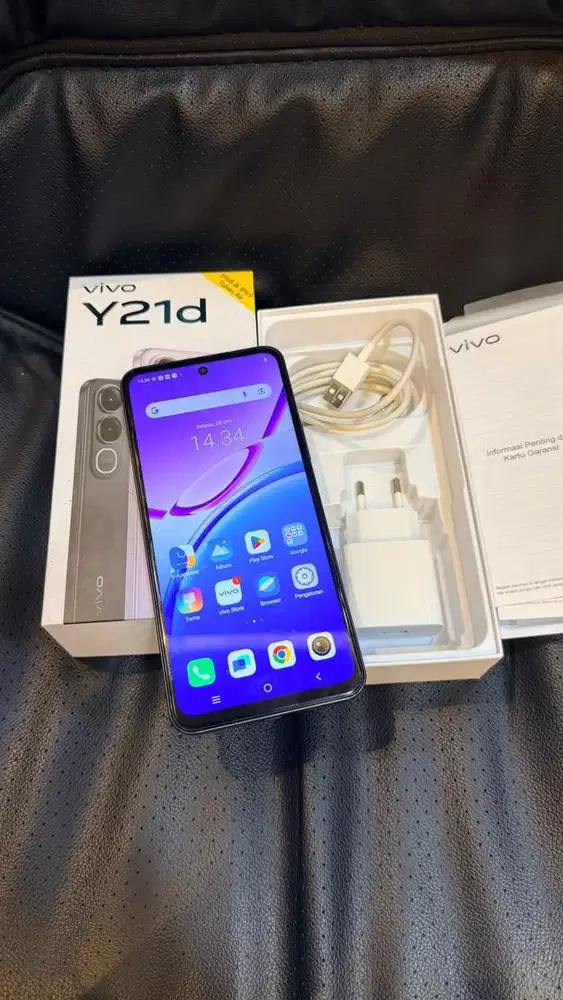 Vivo Y21D Black 4/128GB Resmi Lengkap