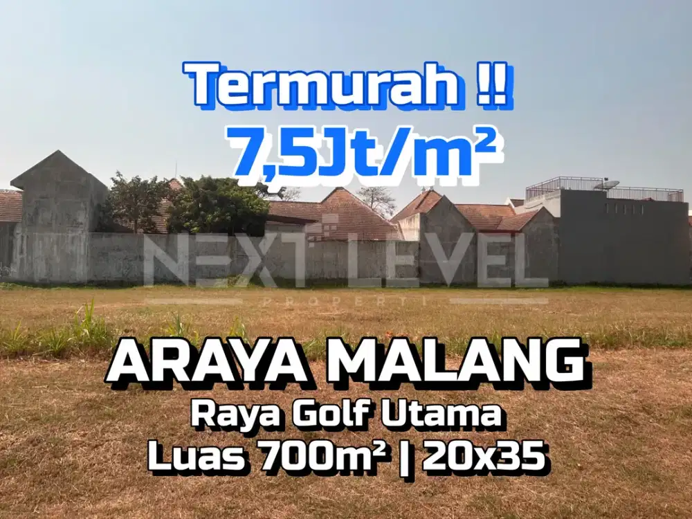 Termurah!!! Tanah Kavling Raya Golf Utama Araya Malang
