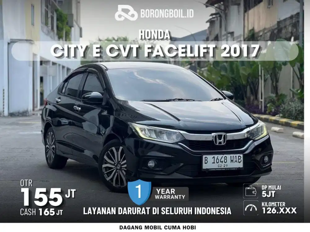 SIAP PAKAI! HONDA CITY E CVT FACELIFT 2017 HITAM