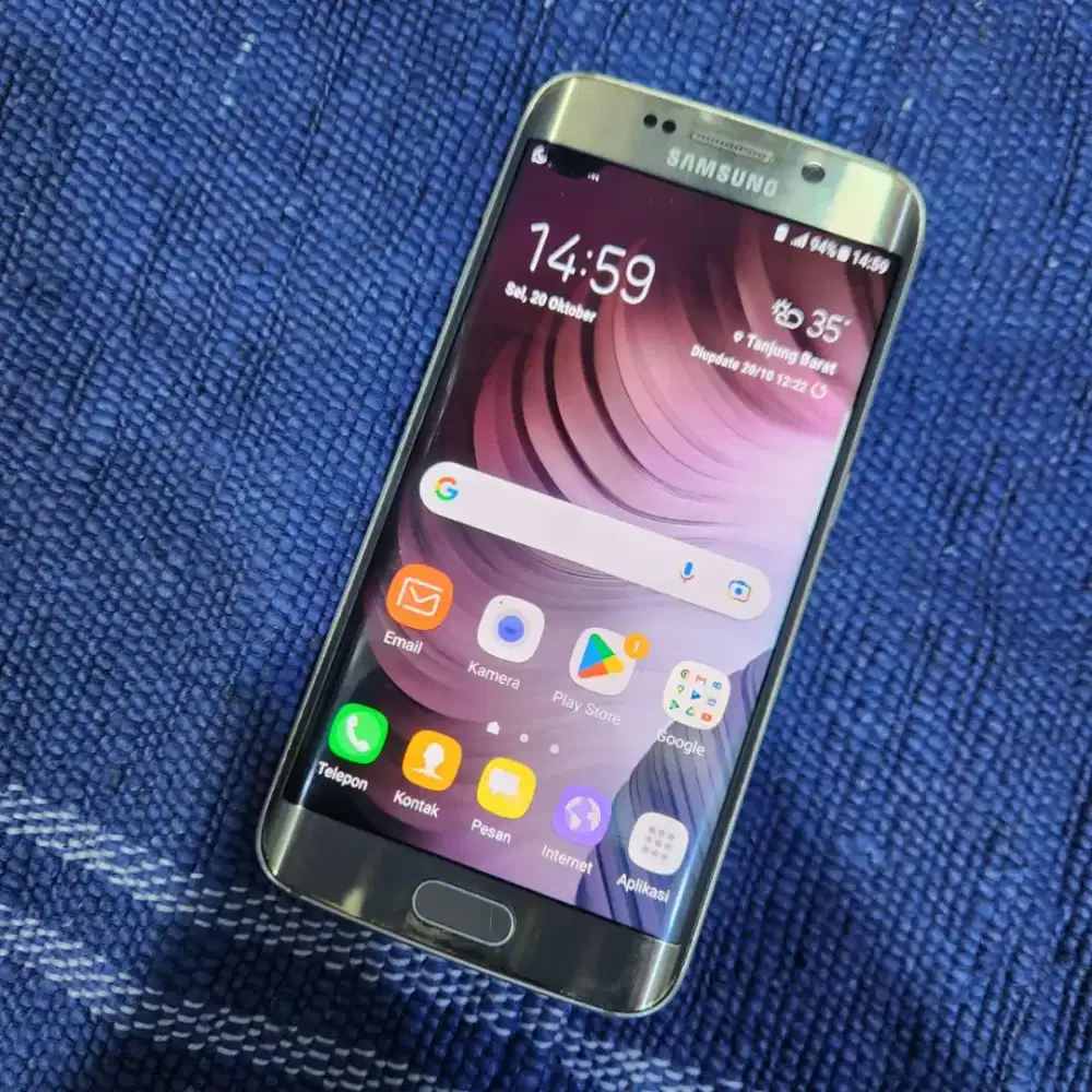 samsung s6 edge 3/64 tompel dikit kiri atas normal mulus