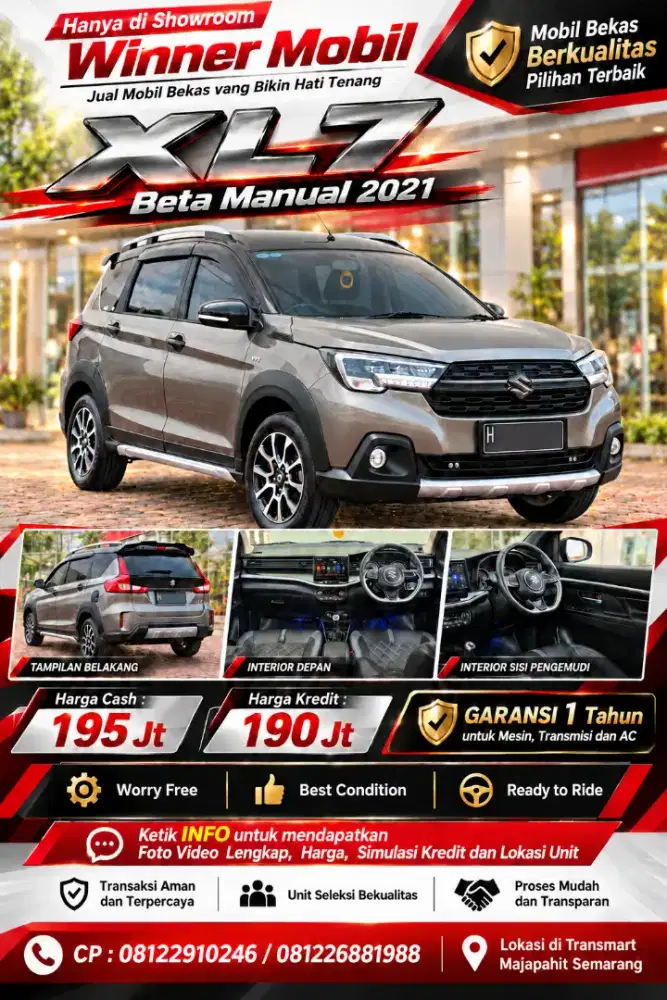 Garansi 1 Th, 2021 XL7 Beta Manual, KM 60rb, Cat Ori, Istimewa