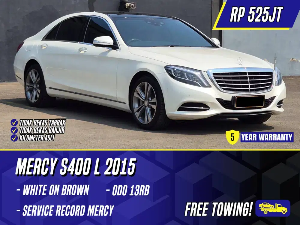 Mercedes Benz S400 L 2015 White on Brown Putih Mercy S400L S 400L 400