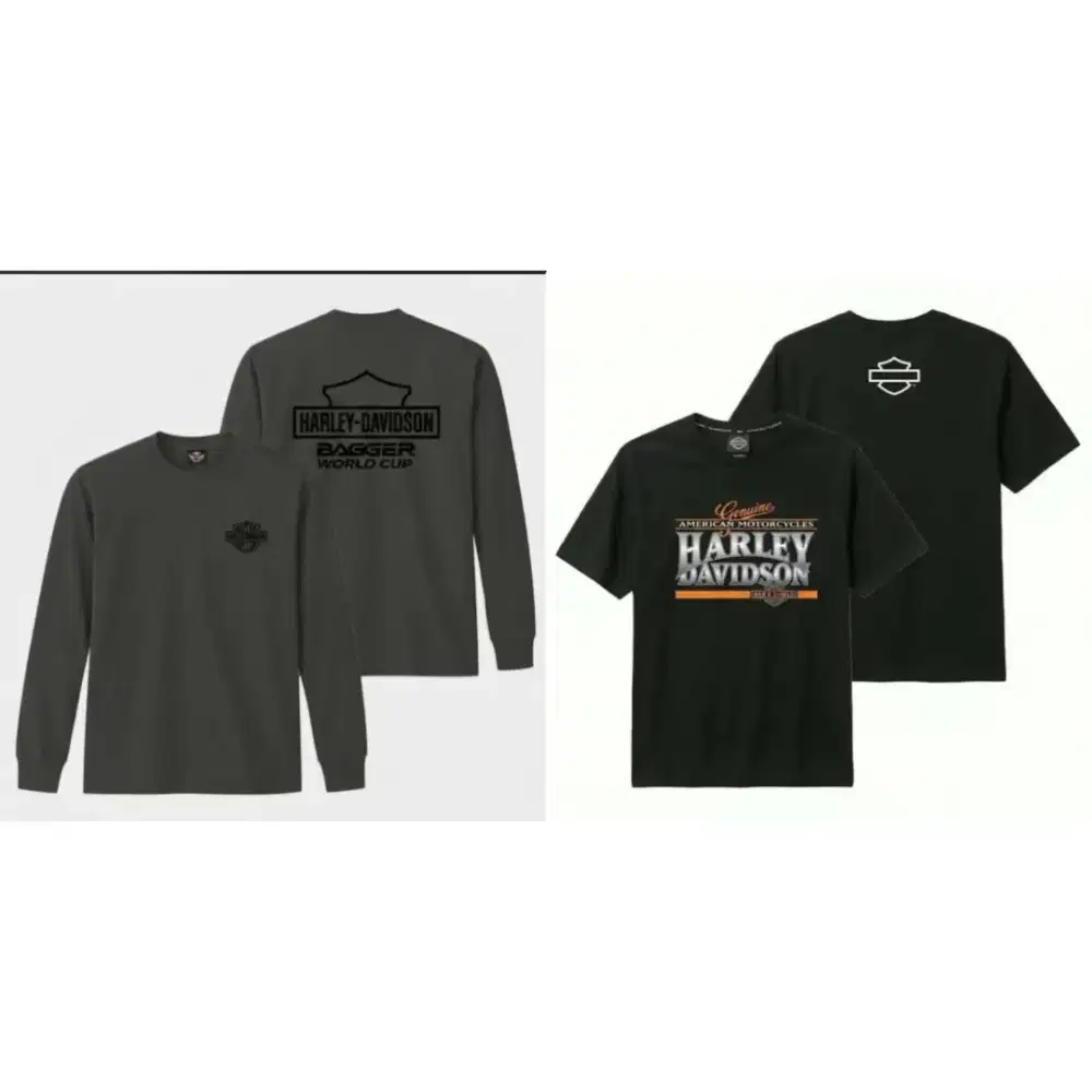 Kaos pria Harley Davidson lengan pendek dan panjang