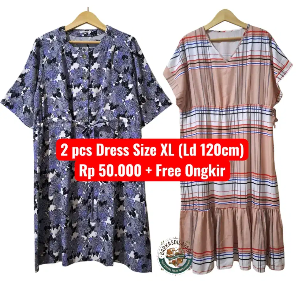 JUAL MURAH 2 PCS MIDI DRESS SIZE XL SUDAH LAUNDRY SIAP PAKAI