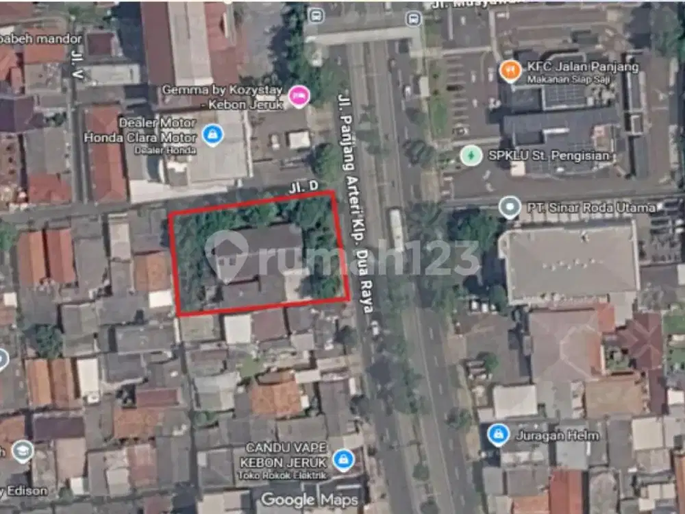 Dijual Tanah di Jl. Panjang Arteri Kelapa Dua Luas 1.191M2, Kebun Jeruk