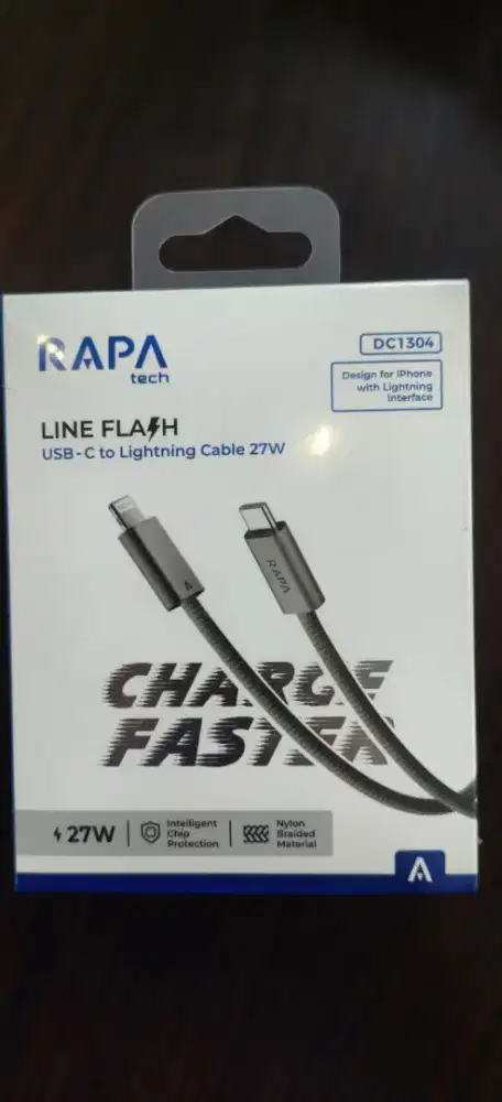 RAPA LINE Flash USB-C to Lightning 27W Cable – DC1304