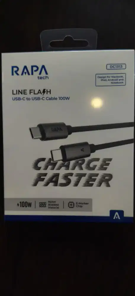 RAPA LINE Flash USB-C to USB-C 100W Cable – DC1313