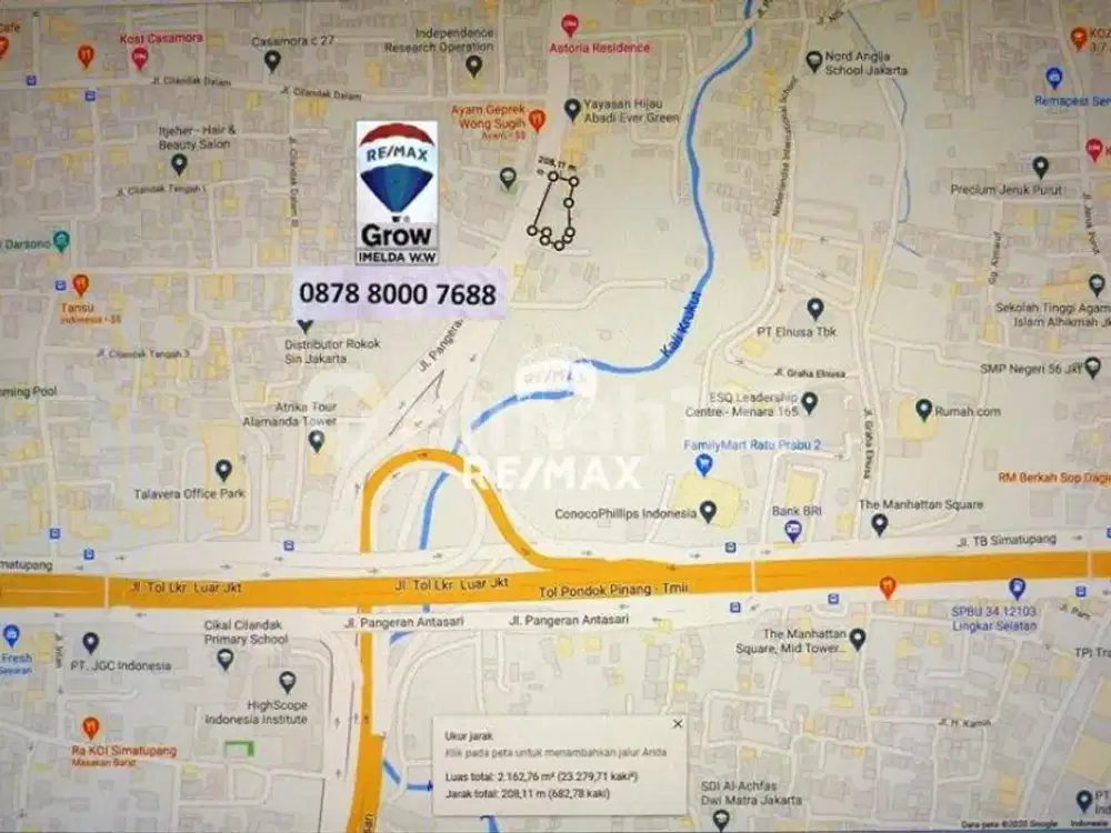 Dijual Tanah di Jl Pangeran Antasari - Jakarta Selatan