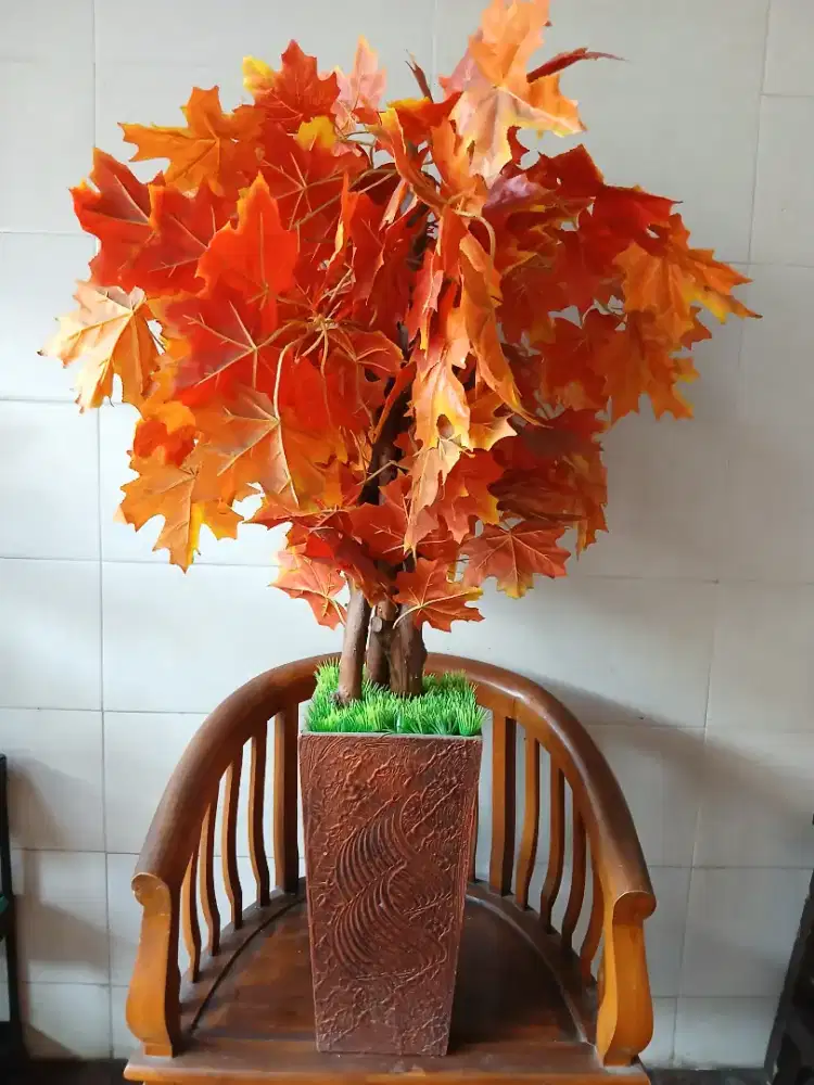 Bunga Plastik Pohon hias Artifivial MAPLE  tinggi 120 cm