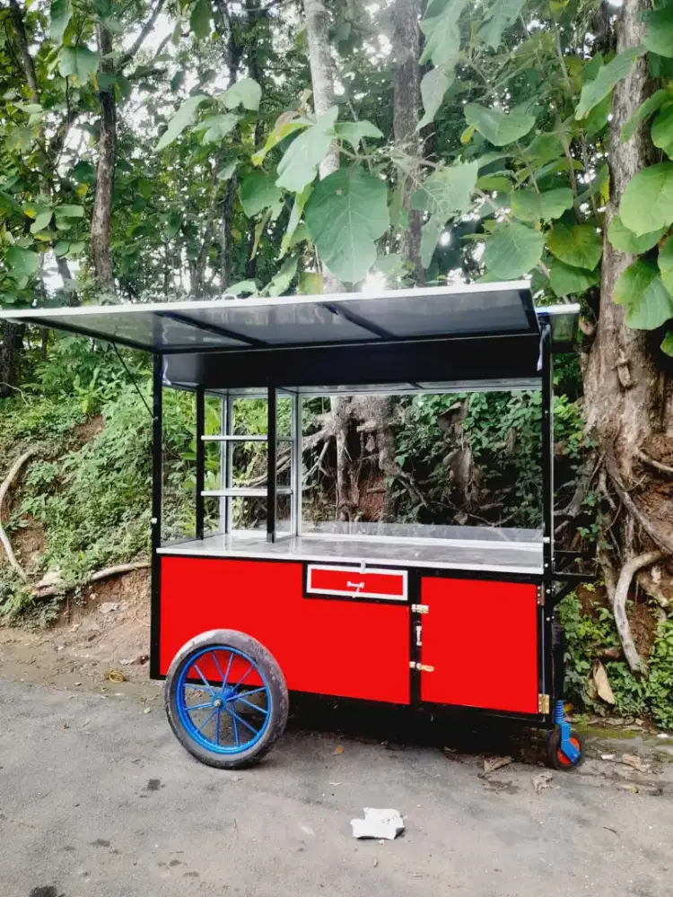 Jual gerobak custom besi untuk nasi, gorengan & lain-lain (cod)