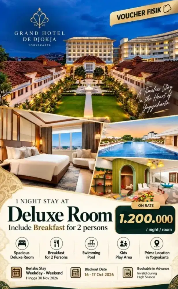 Voucher Fisik Grand Hotel De Djojka Yogyakarta