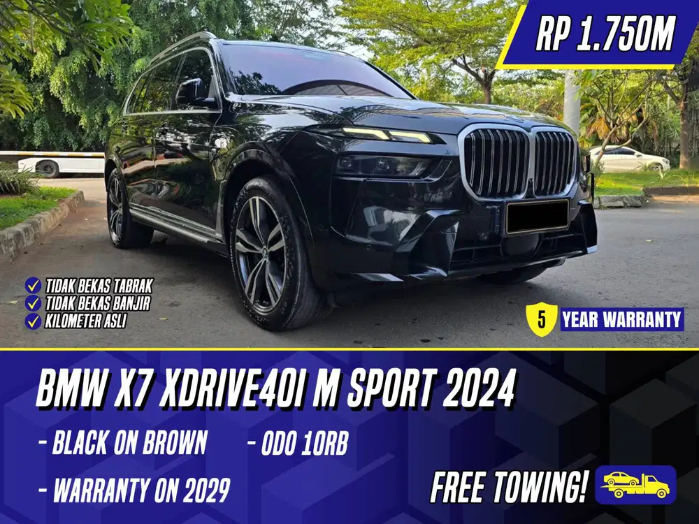 BMW X7 xDrive40i M Sport 2024 Black on Brown Hitam New Model MSport