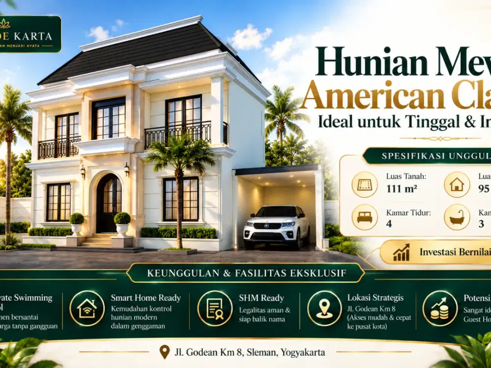 Rumah Mewah Sleman Dekat Tugu Jogja Bonus Private Pool