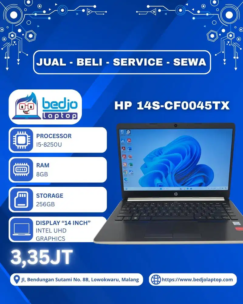 Laptop Ngebut untuk Kerja dan Multitasking, HP 14s-CF0045TX