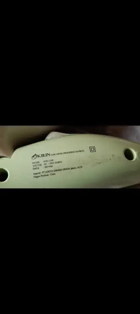Dijual Hair Dryer merk ternama Kirin.