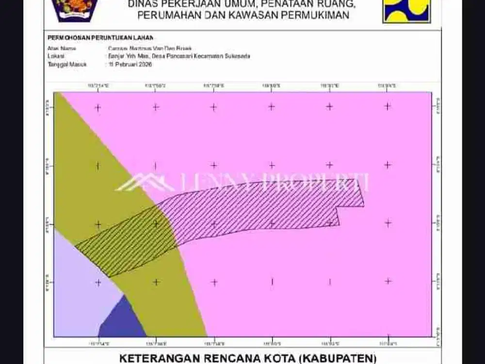45 Are Land For Leasehold with Lakeview in Pancasari Buleleng