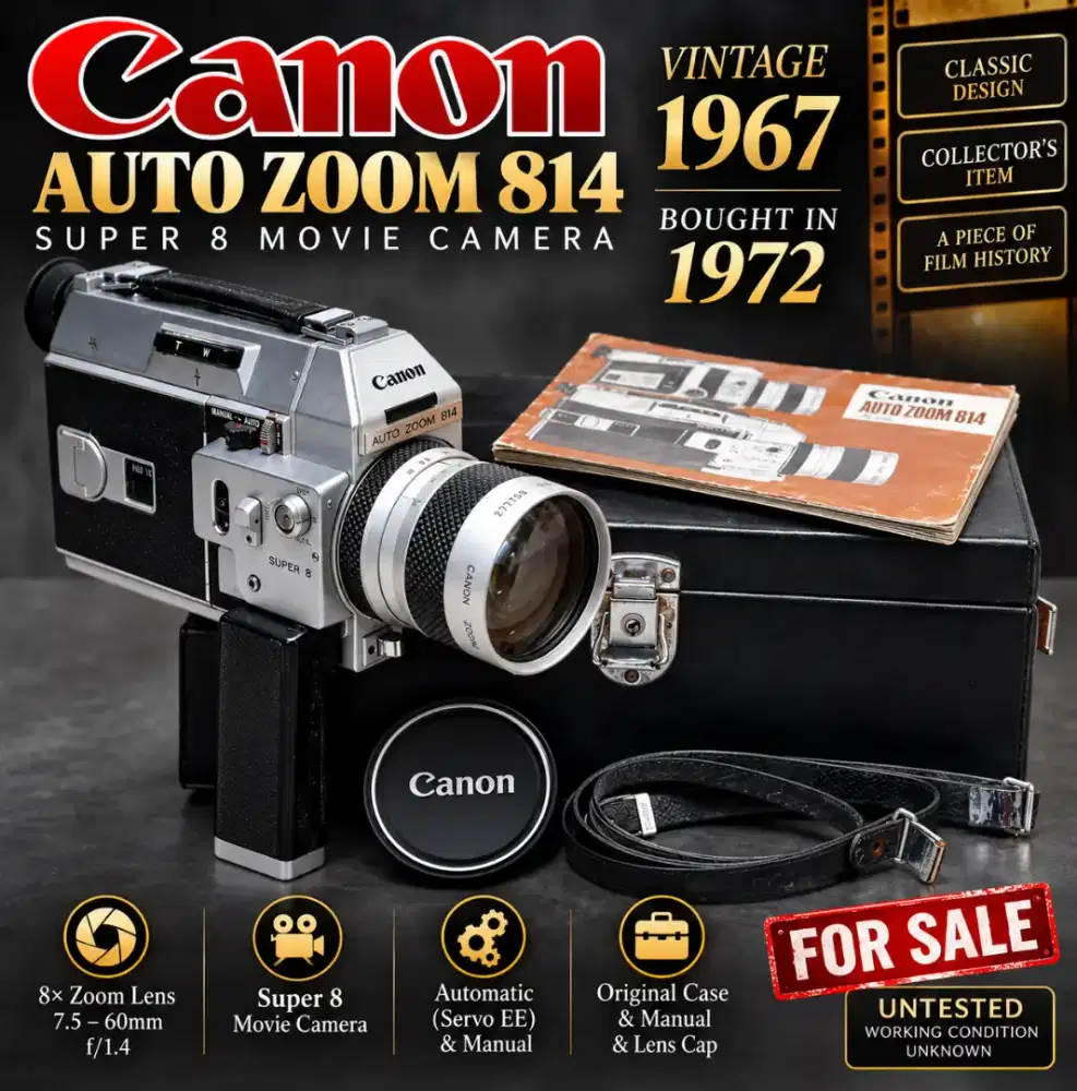 Antik Kamera Film Canon Auto Zoom 814 super 8